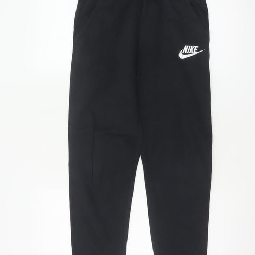 Nike Boys Black Size 158 Jogger Sweatpants Fleece Logo Pockets