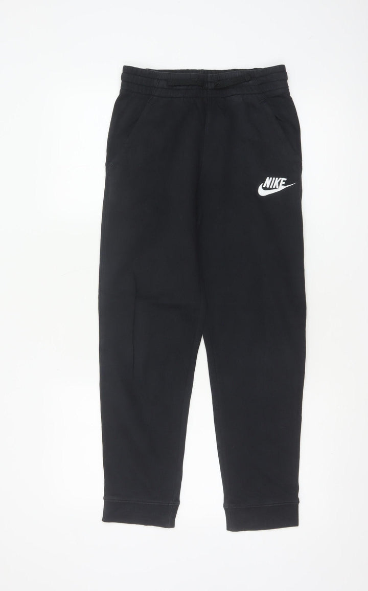 Nike Boys Black Size 158 Jogger Sweatpants Fleece Logo Pockets
