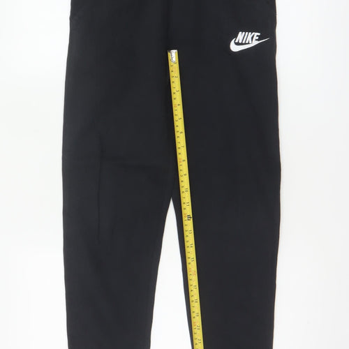 Nike Boys Black Size 158 Jogger Sweatpants Fleece Logo Pockets