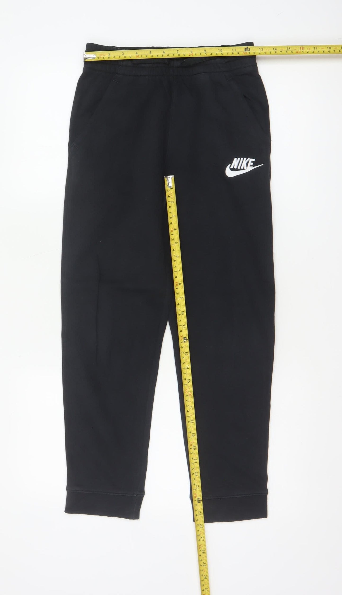 Nike Boys Black Size 158 Jogger Sweatpants Fleece Logo Pockets