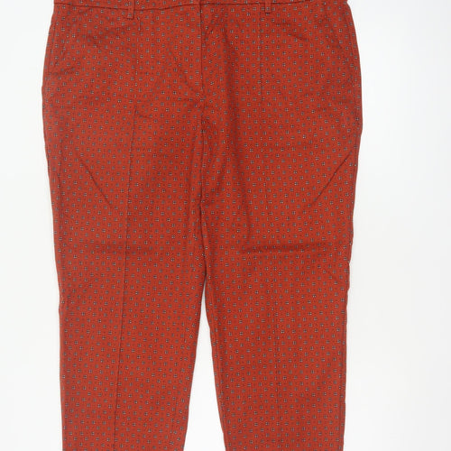 Next Tailoring Women’s Orange Geometric UK 18 Tapered Trousers