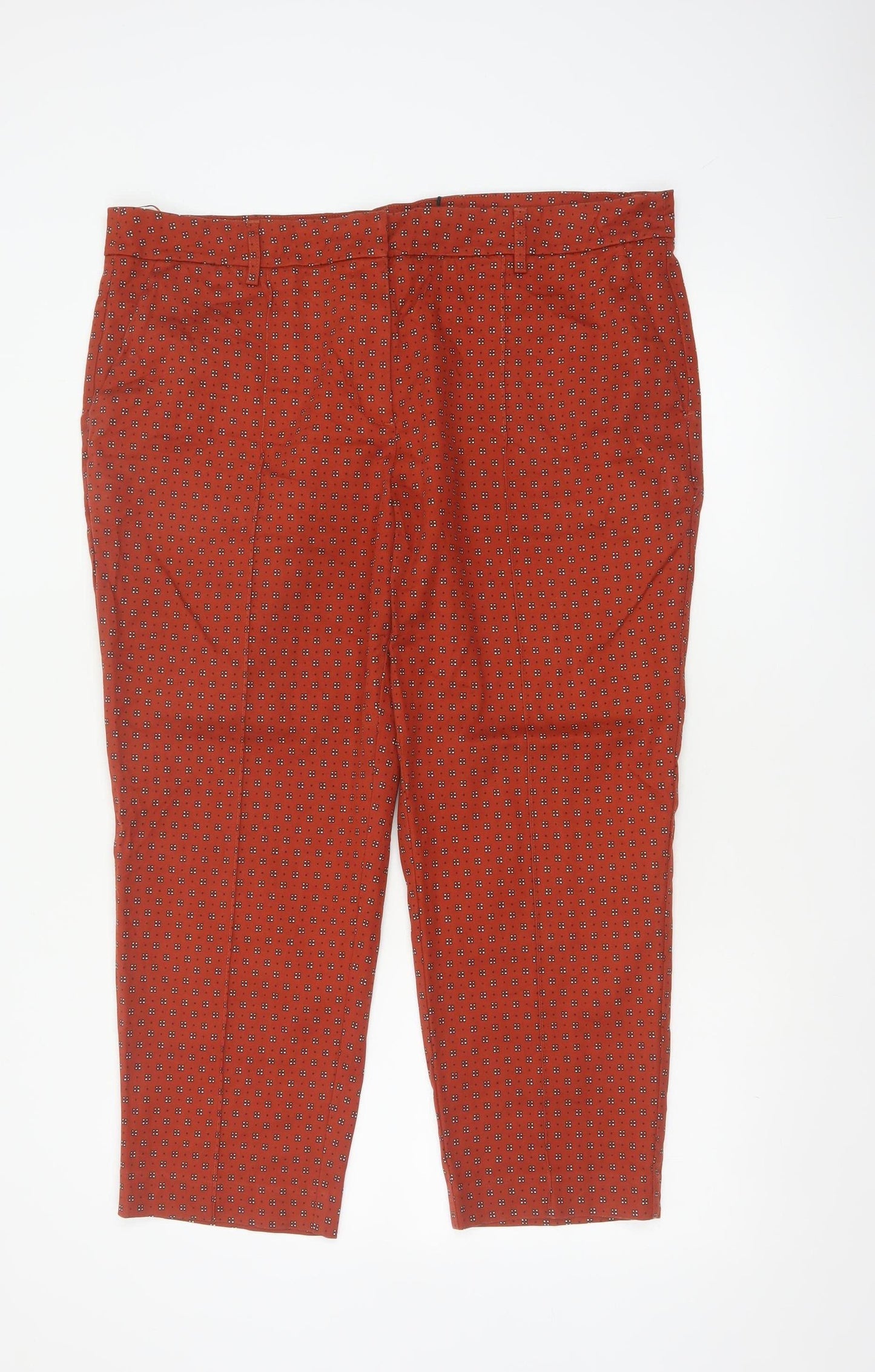 Next Tailoring Women’s Orange Geometric UK 18 Tapered Trousers