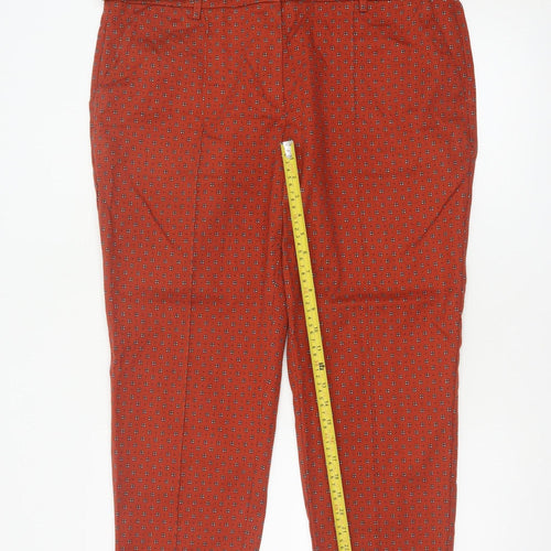 Next Tailoring Women’s Orange Geometric UK 18 Tapered Trousers