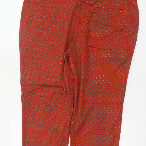 Next Tailoring Women’s Orange Geometric UK 18 Tapered Trousers