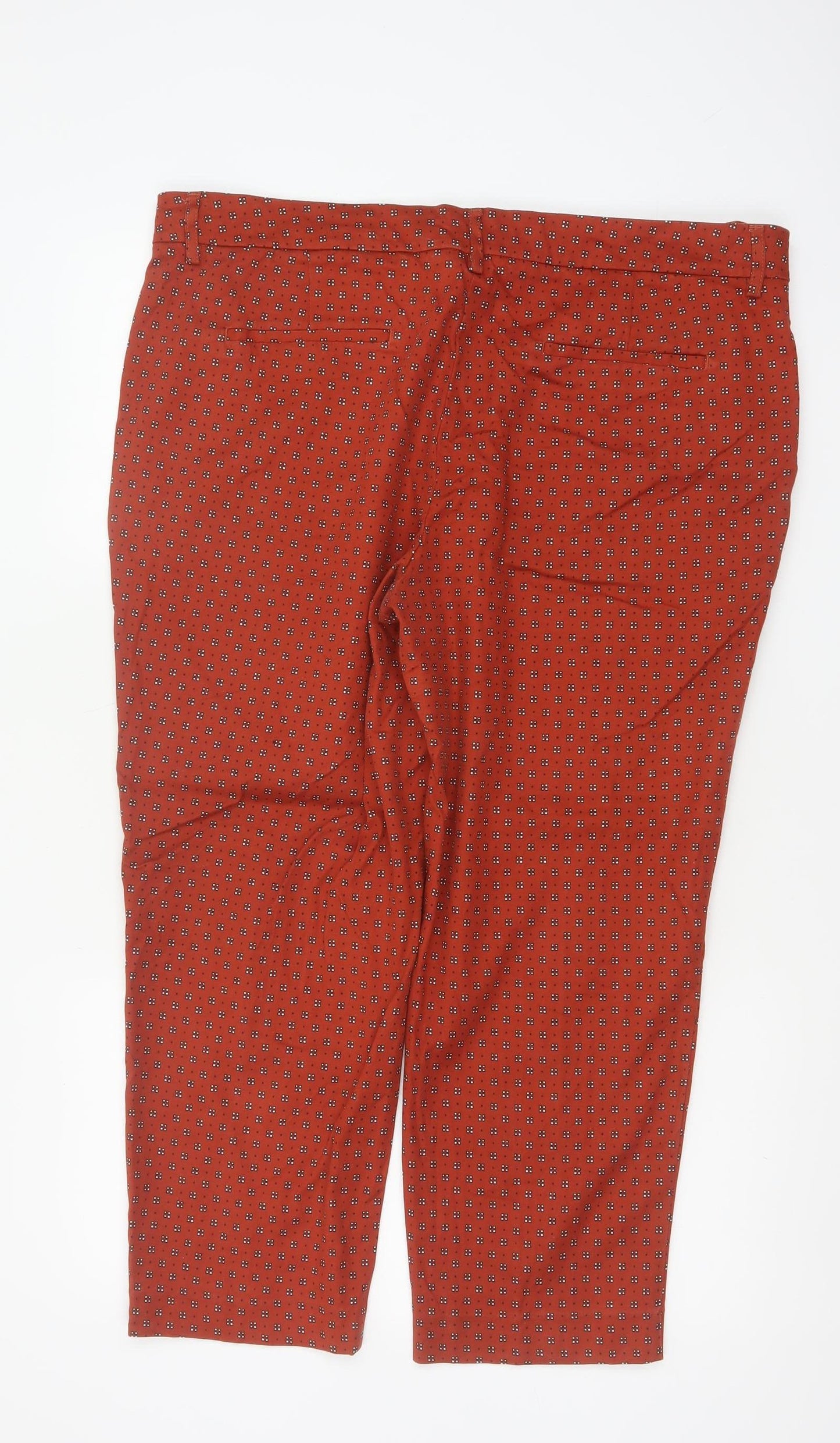 Next Tailoring Women’s Orange Geometric UK 18 Tapered Trousers
