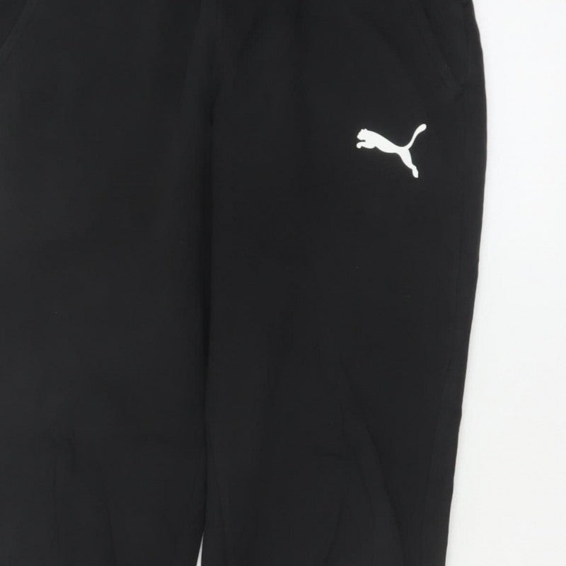 Puma Men’s Black M Jogger Sweatpants Logo Elastic Waist Cuffed
