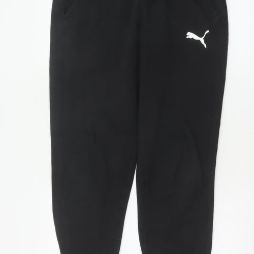 Puma Men’s Black M Jogger Sweatpants Logo Elastic Waist Cuffed