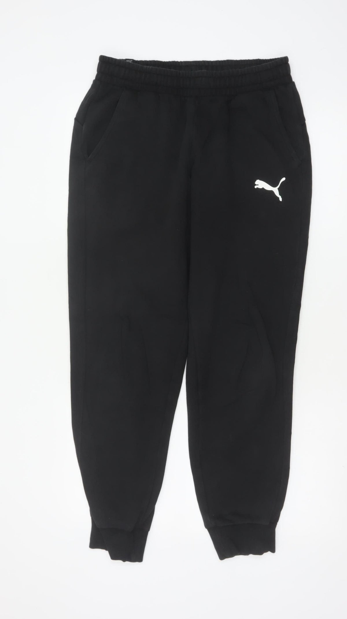 Puma Men’s Black M Jogger Sweatpants Logo Elastic Waist Cuffed