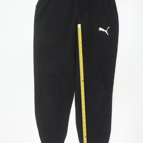 Puma Men’s Black M Jogger Sweatpants Logo Elastic Waist Cuffed