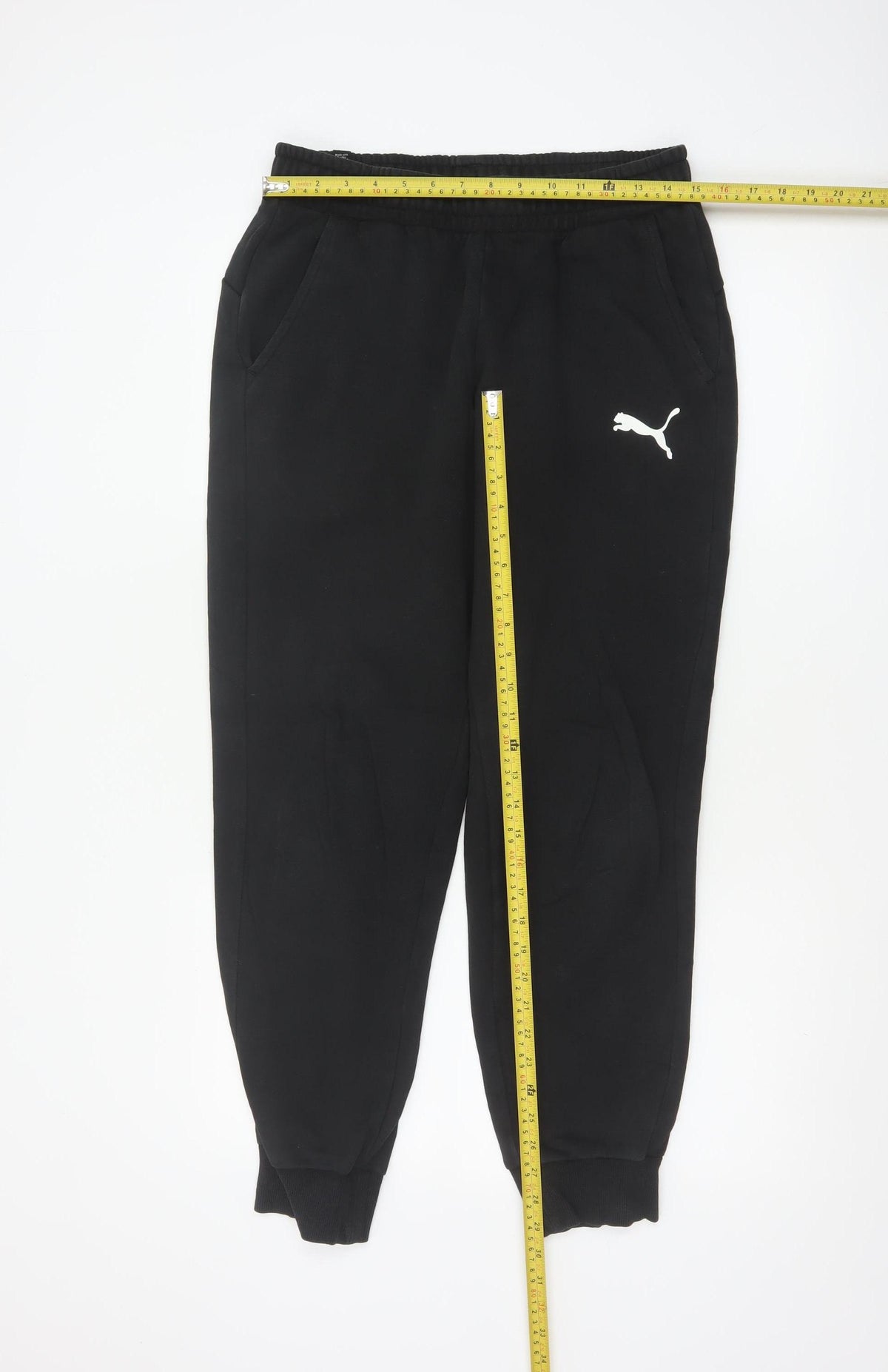 Puma Men’s Black M Jogger Sweatpants Logo Elastic Waist Cuffed