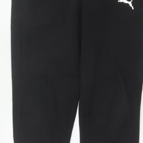 Puma Men’s Black M Jogger Sweatpants Logo Elastic Waist Cuffed