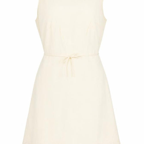 J.Crew Women Ivory Silk Petite UK 10 A-Line Knee Length Dress