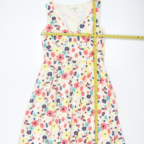Laura Ashley Women Multicoloured UK 12 Floral Fit & Flare Cotton Dress