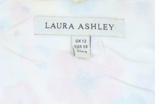 Laura Ashley Women Multicoloured UK 12 Floral Fit & Flare Cotton Dress