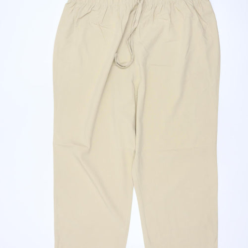Essence Women’s Beige Size 24 Tapered Drawstring Trousers