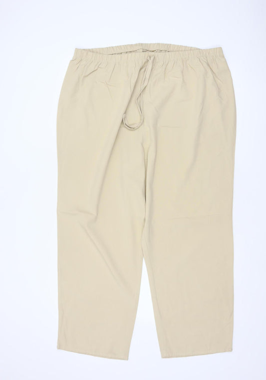 Essence Women’s Beige Size 24 Tapered Drawstring Trousers