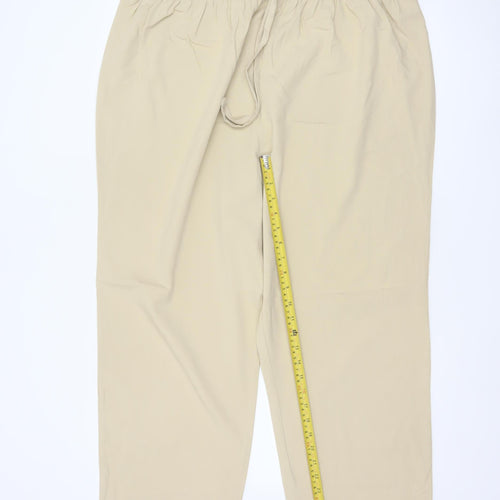Essence Women’s Beige Size 24 Tapered Drawstring Trousers