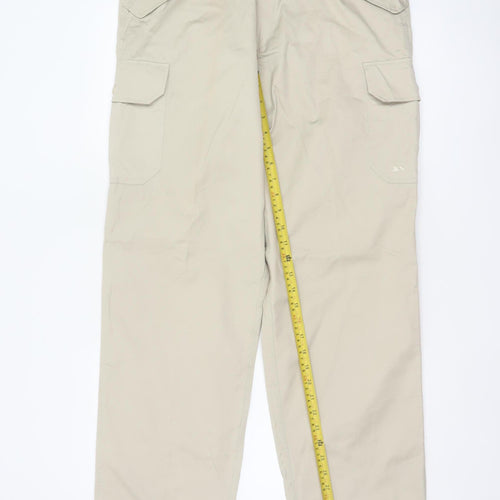 Trespass Men’s Beige L Cargo Trousers Adjustable Waist Outdoor