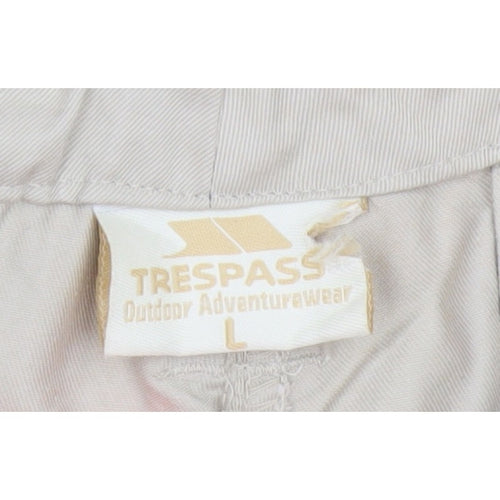 Trespass Men’s Beige L Cargo Trousers Adjustable Waist Outdoor