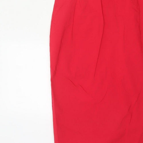 Androse Women Red UK 14 Bodycon Knee Dress Ruffle V-Neck Party