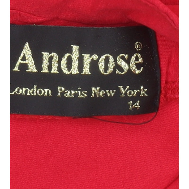 Androse Women Red UK 14 Bodycon Knee Dress Ruffle V-Neck Party