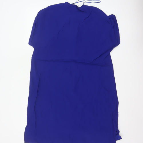 Phase Eight Women’s Blue UK 14 Knee Length Shift Dress Puff Sleeve Zip