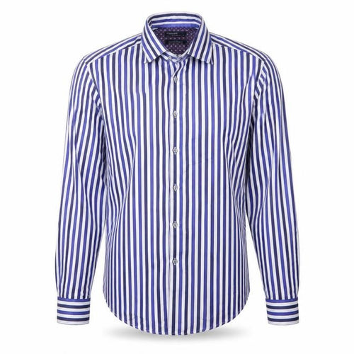 Marks & Spencer Men's Blue White Stripe XL Tailored Fit Cotton Shirt