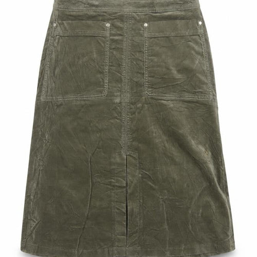 Marks and Spencer Women Green UK 14 A-Line Knee Length Cotton Skirt