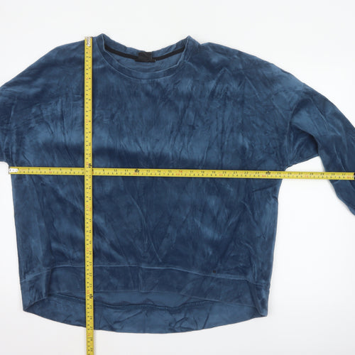 DKNY Women’s Blue XL Velour Long Sleeve Basic Sweatshirt Top