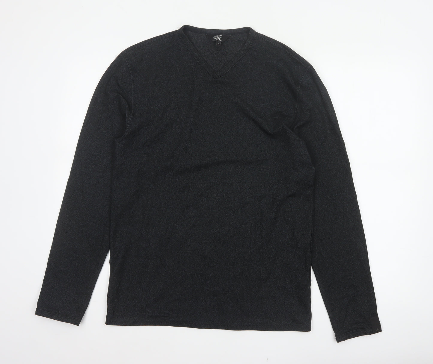 Calvin Klein Men’s Black M Long Sleeve V-Neck Jersey Casual Top