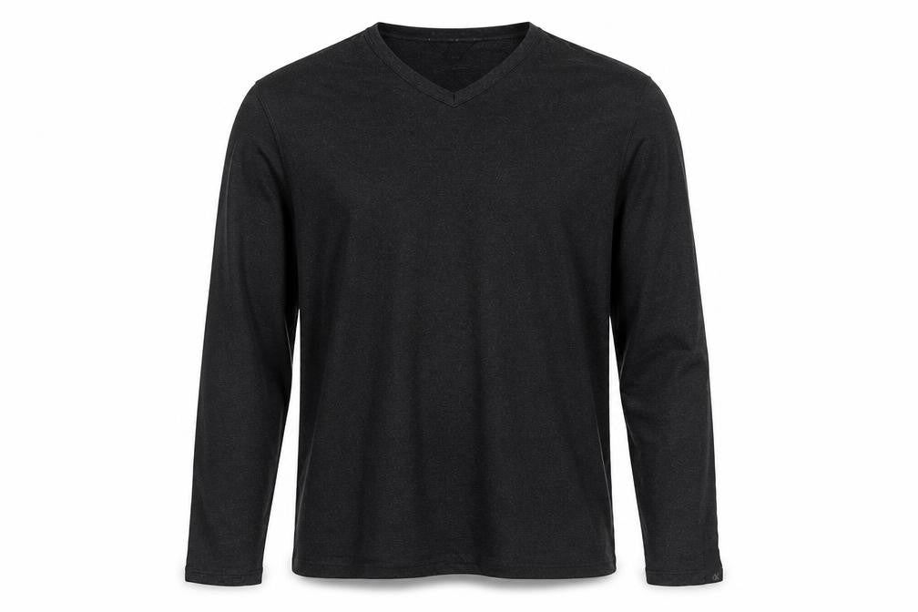 Calvin Klein Men’s Black M Long Sleeve V-Neck Jersey Casual Top