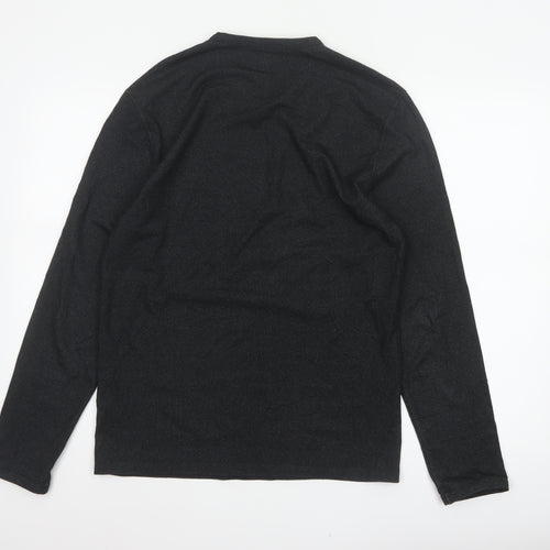 Calvin Klein Men’s Black M Long Sleeve V-Neck Jersey Casual Top