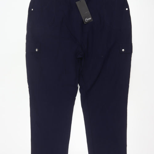 Emreco Women’s Blue Size 20 Straight Leg Cargo Trousers