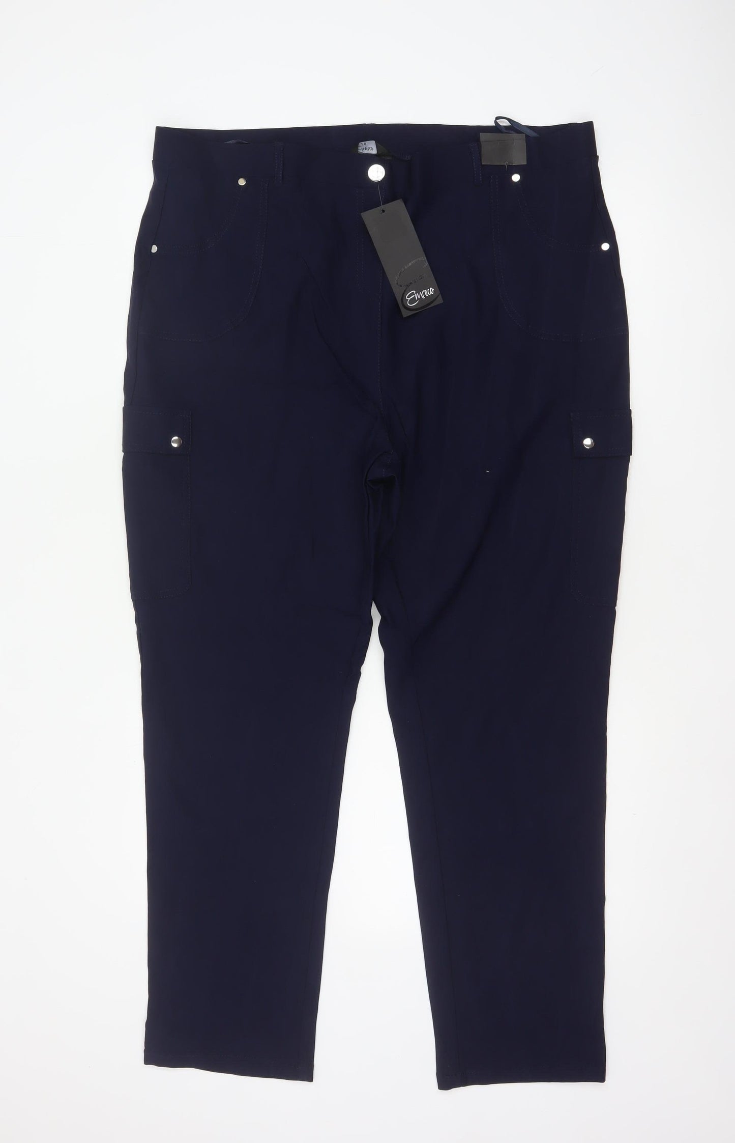 Emreco Women’s Blue Size 20 Straight Leg Cargo Trousers