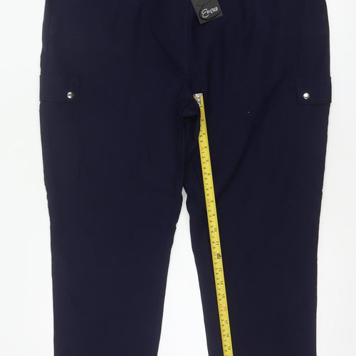 Emreco Women’s Blue Size 20 Straight Leg Cargo Trousers