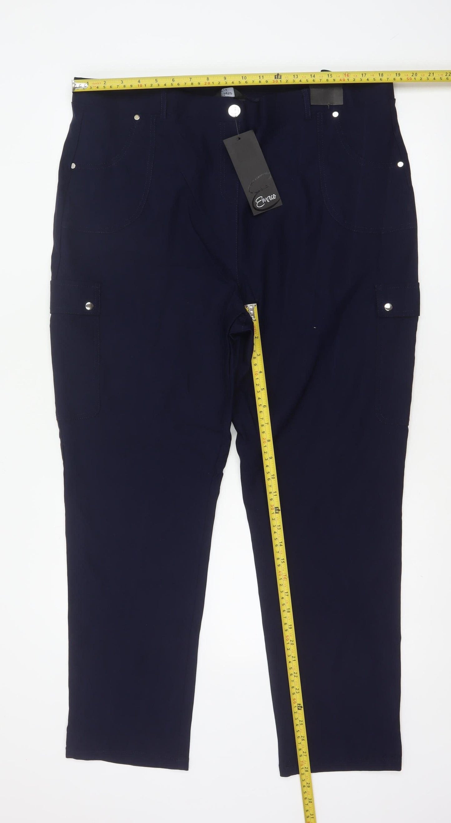 Emreco Women’s Blue Size 20 Straight Leg Cargo Trousers