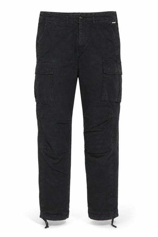 Front view of Jack & Jones Men’s Black 32/34 Cargo Trousers Regular Cotton Stretch