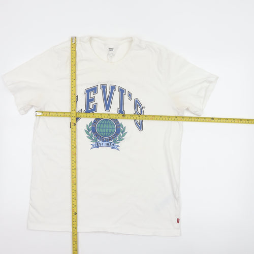 Levi's Men's White L California College Graphic Print Crew Neck T-Shirt