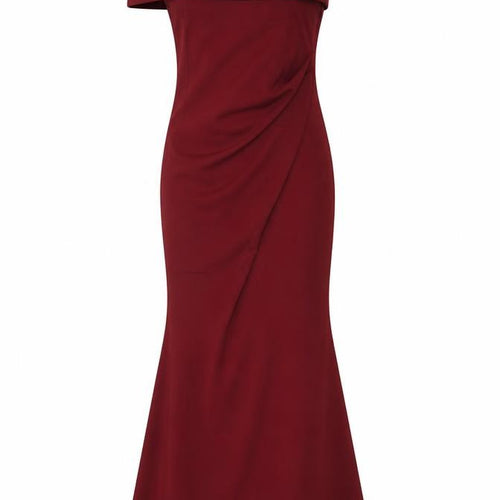 Goddiva London Women Red UK 8 One Shoulder Long Mermaid Evening Dress