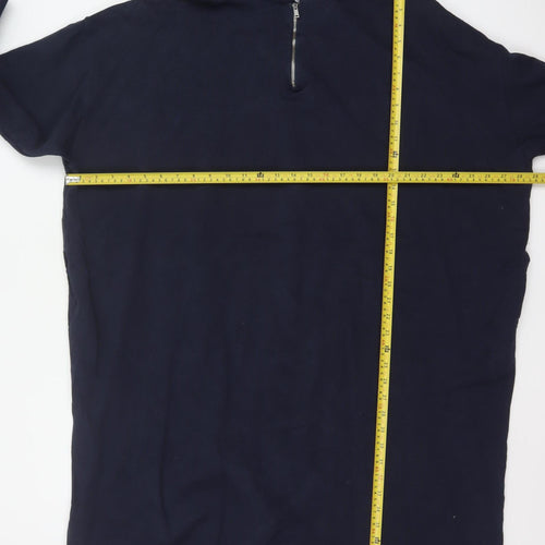 Kin Women Navy XL Hooded Jumper Dress 100% Cotton Zip