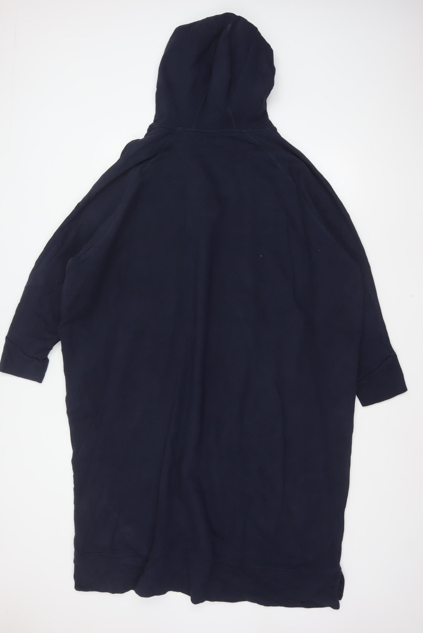 Kin Women Navy XL Hooded Jumper Dress 100% Cotton Zip