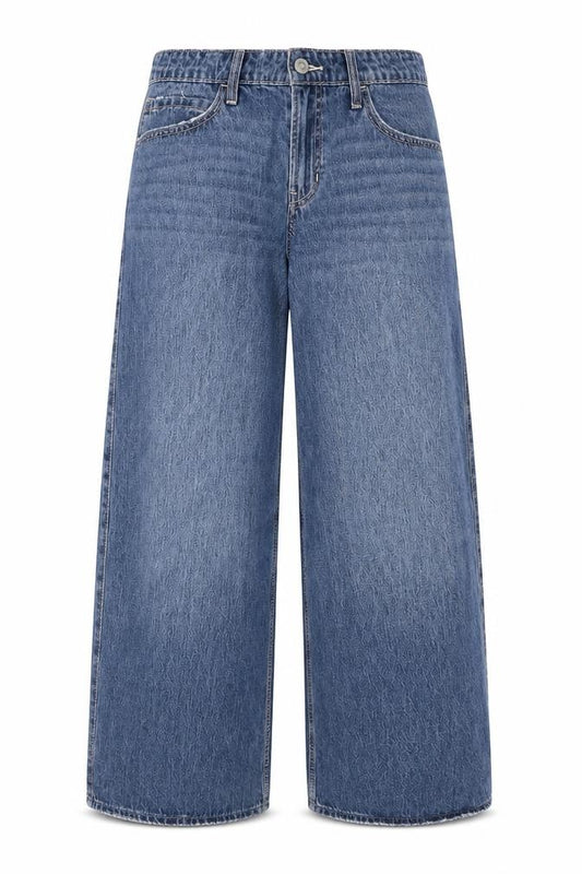 Hollister Women Blue UK 10 Low Rise Super Baggy Wide-Leg Jeans W30