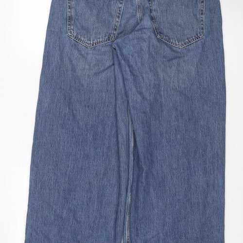 Hollister Women Blue UK 10 Low Rise Super Baggy Wide-Leg Jeans W30