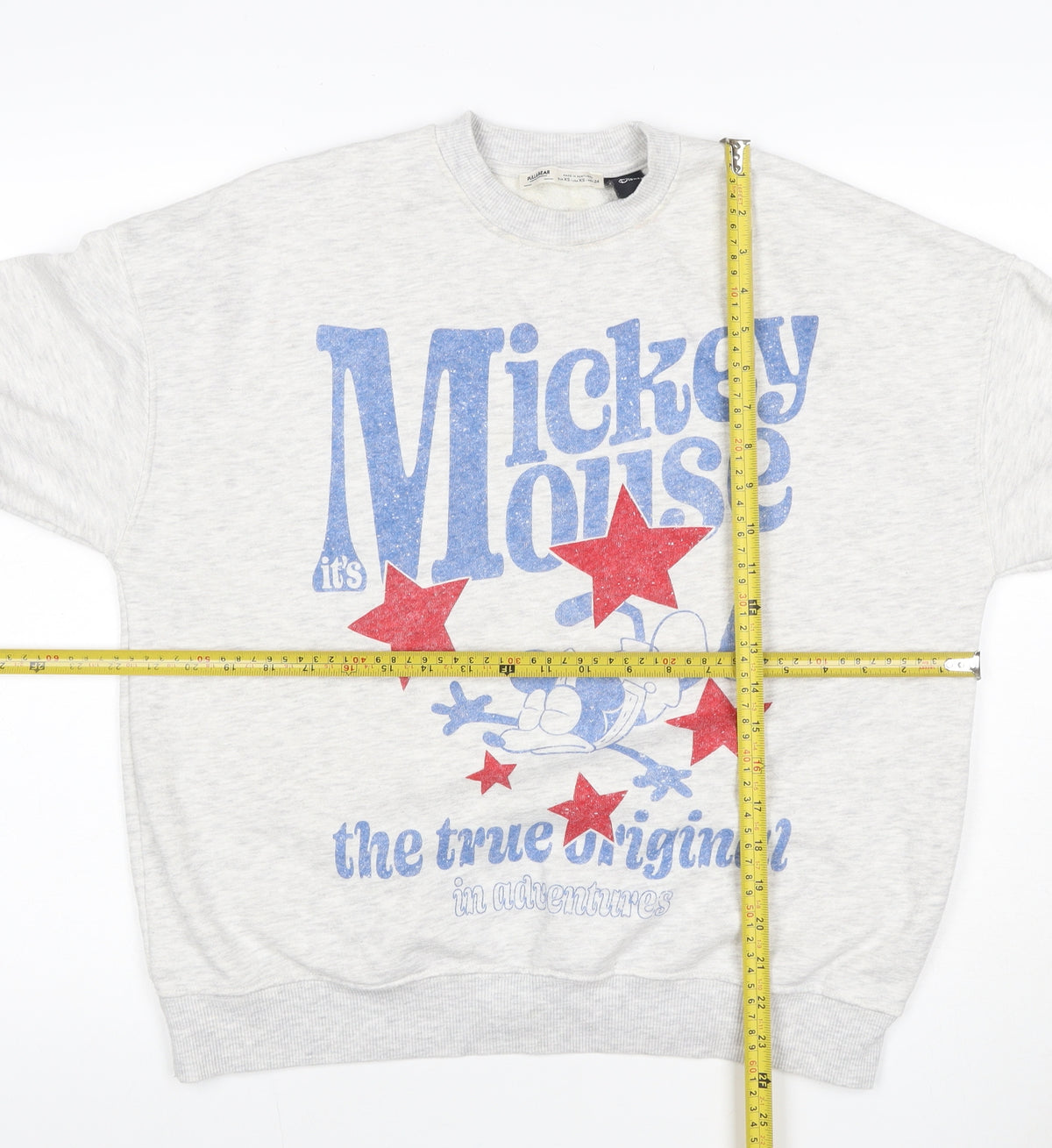 Pull&Bear Women’s Grey XS Mickey Mouse Disney Graphic Sweatshirt