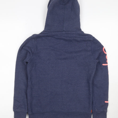 Superdry Women’s Blue S Pullover Hoodie Graphic Logo Pocket