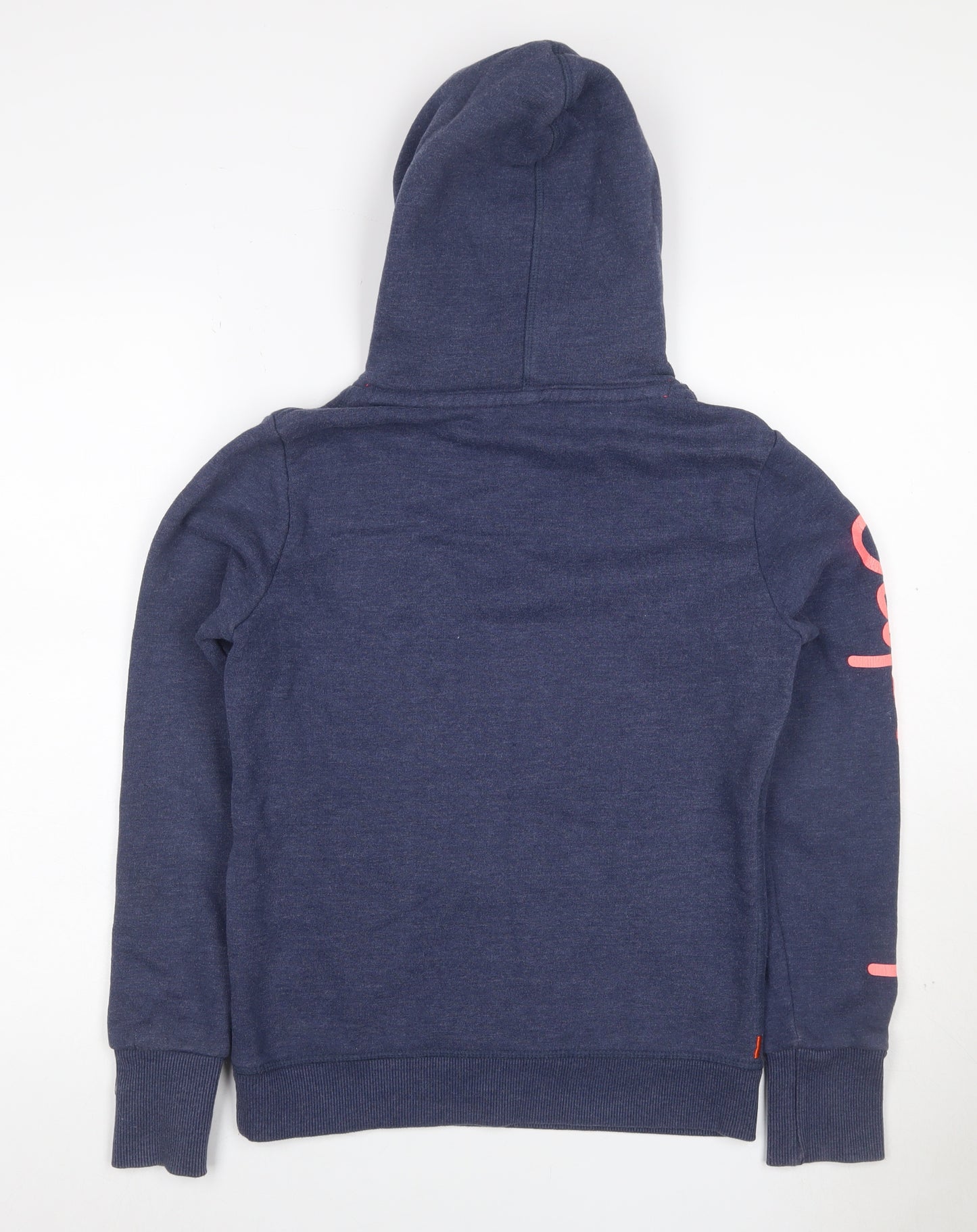 Superdry Women’s Blue S Pullover Hoodie Graphic Logo Pocket