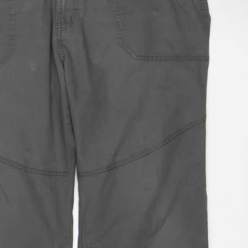 TOG24 Men’s Grey Cargo Trousers L 36in Regular Straight Leg Pockets