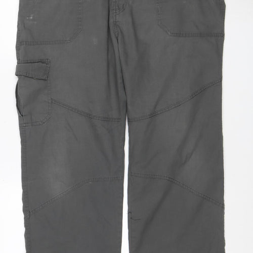 TOG24 Men’s Grey Cargo Trousers L 36in Regular Straight Leg Pockets