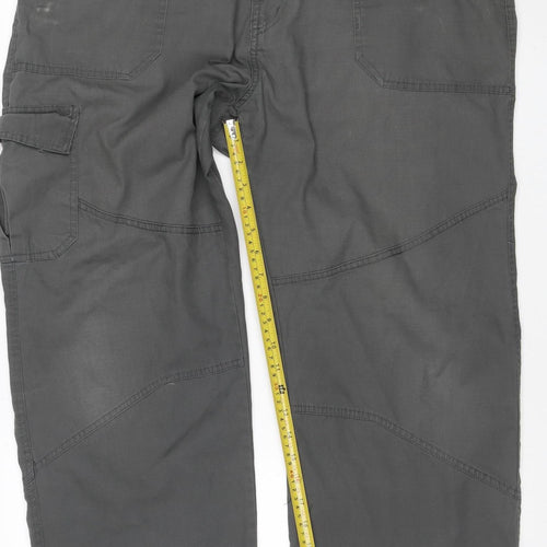 TOG24 Men’s Grey Cargo Trousers L 36in Regular Straight Leg Pockets