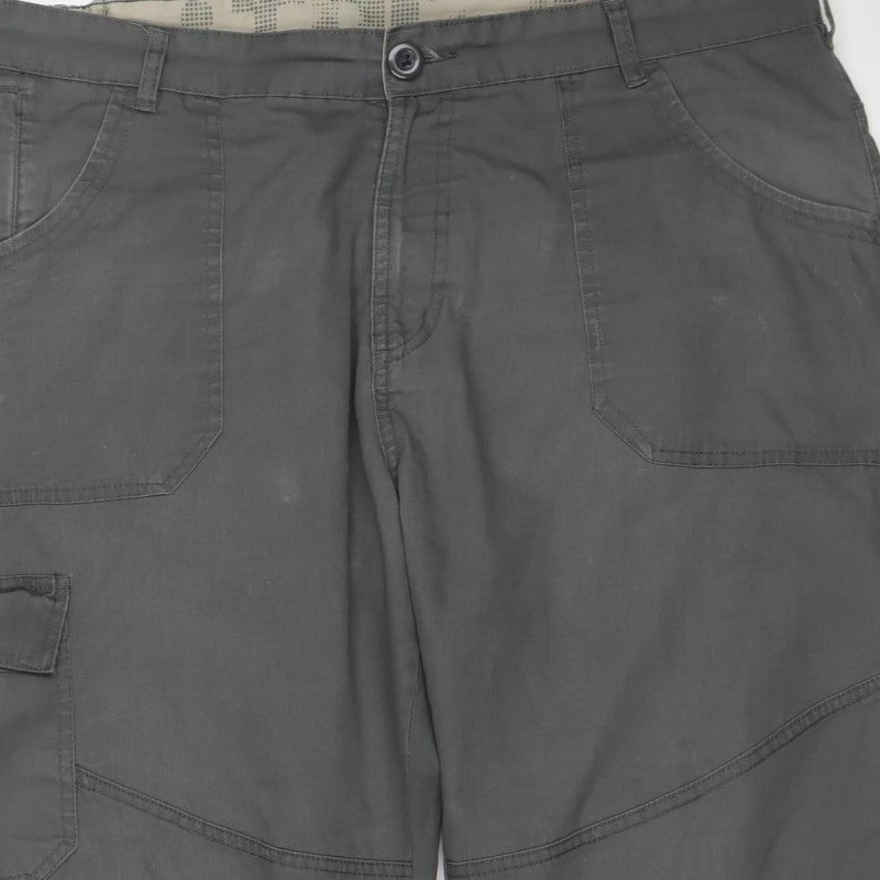 TOG24 Men’s Grey Cargo Trousers L 36in Regular Straight Leg Pockets